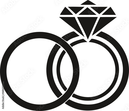 Elegant Wedding Rings Symbolizing Eternal Love and Commitment Graphic Depiction of Matrimony Ceremony and Strong Relationship Bond