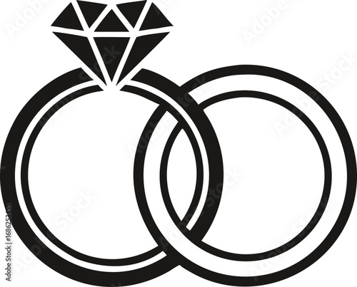 Elegant Wedding Rings Symbolizing Eternal Love and Commitment Graphic Depiction of Matrimony Ceremony and Strong Relationship Bond