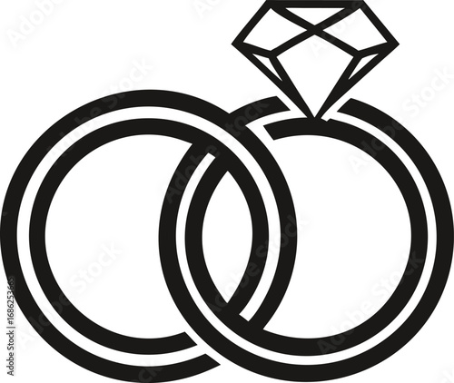 Elegant Wedding Rings Symbolizing Eternal Love and Commitment Graphic Depiction of Matrimony Ceremony and Strong Relationship Bond