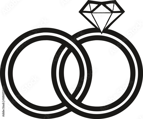 Elegant Wedding Rings Symbolizing Eternal Love and Commitment Graphic Depiction of Matrimony Ceremony and Strong Relationship Bond