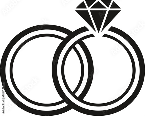 Elegant Wedding Rings Symbolizing Eternal Love and Commitment Graphic Depiction of Matrimony Ceremony and Strong Relationship Bond