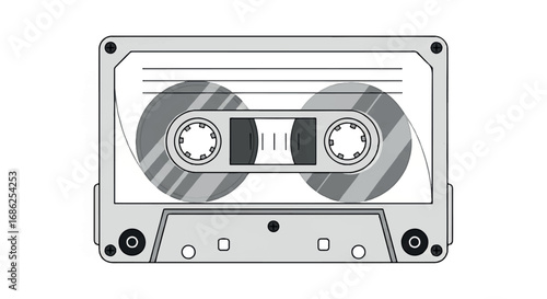 Retro Audio Cassette Tape Music Player.