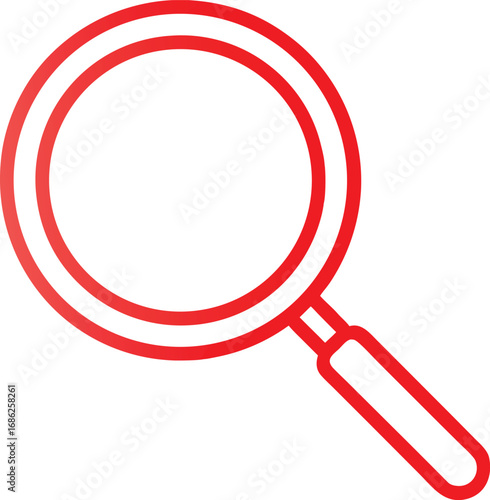 Red outline magnifying glass