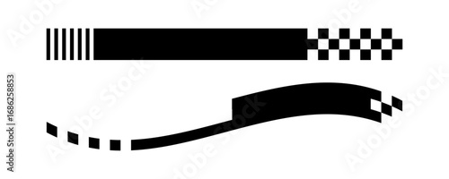 Flag Checkered Abstract Black and White Graphic Elements.