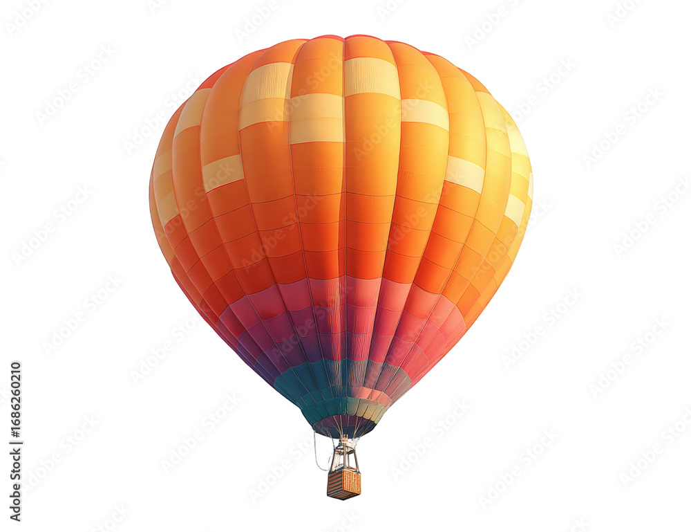Naklejka premium Hot air balloon in vibrant hues