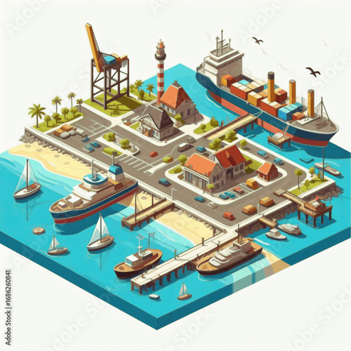 Harbor Dock Illustration