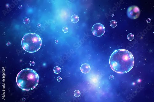 Wallpaper Mural Abstract background with floating transparent bubbles in glowing space. Torontodigital.ca