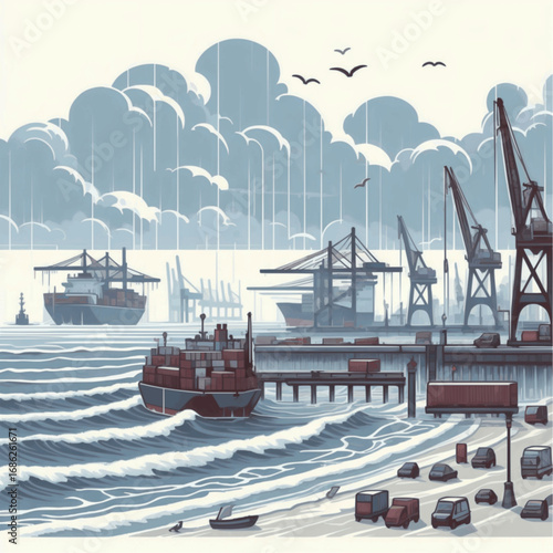 Harbor Dock Illustration