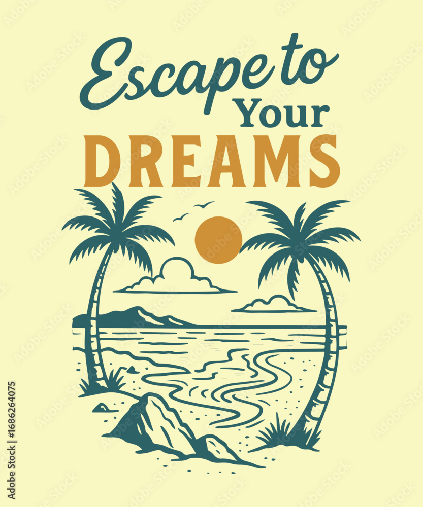 Naklejka premium you will get vintage retro t shirt illustration, outdoor badge logo design