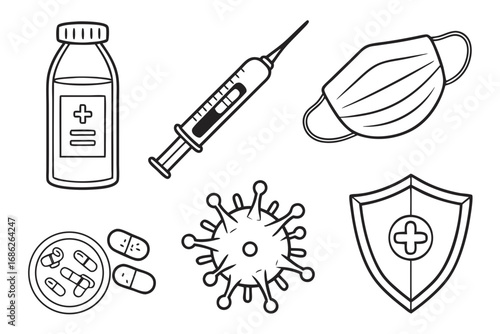 Illustration of medical equipment and protection