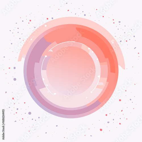 Vector abstract cosmic background with gradient circles overlapping in lavender and coral