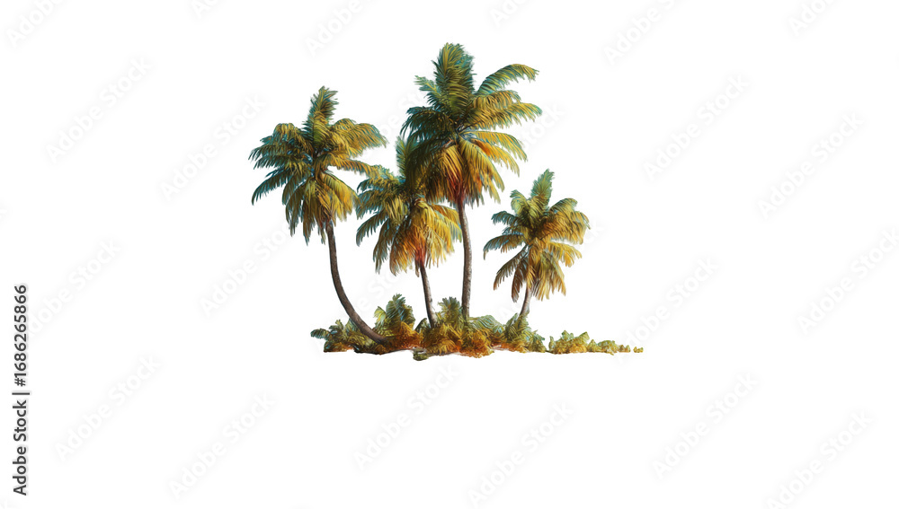 Fototapeta premium Palm trees on a dark background