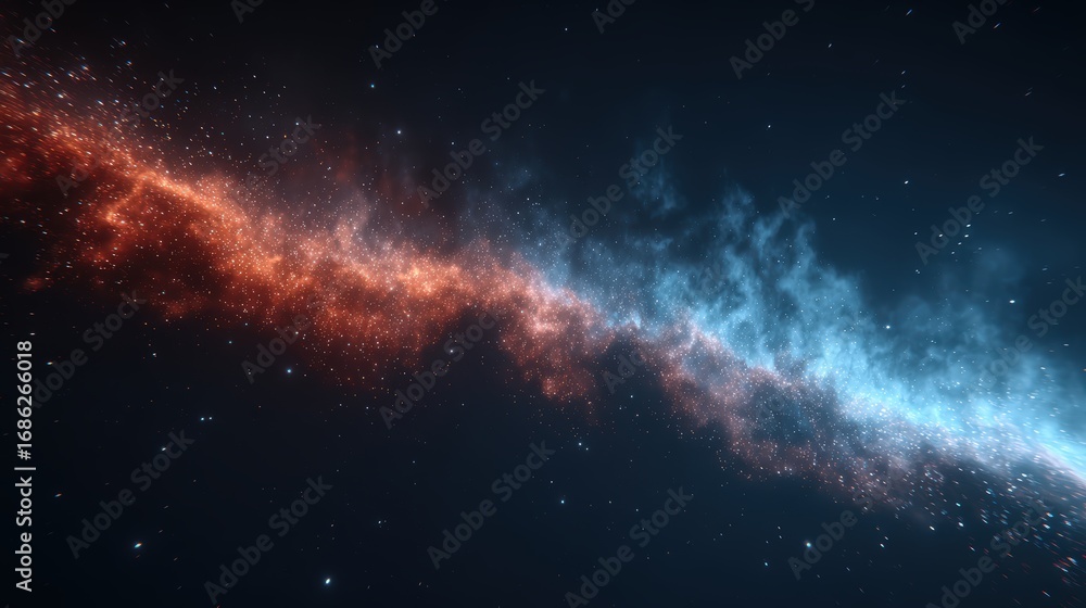 Fototapeta premium Stunning view of the Milky Way galaxy with vibrant colors and starry sky in deep space du night time astrophotography shot