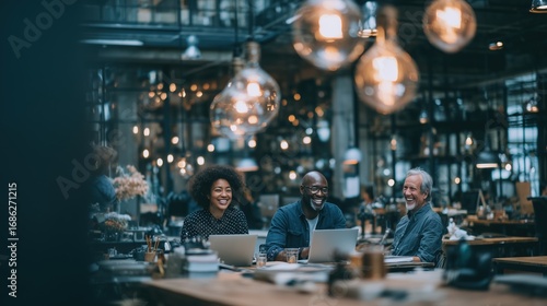 Wallpaper Mural Group of Asian Office Workers Collaborating at Shared Desk with Laptops in a Modern Co-Working Space, Professional Teamwork and Corporate Collaboration Concept
 Torontodigital.ca