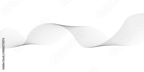 Abstract wave element for design. Digital frequency track equalizer. Stylized line art background. Vector illustration. Wave with lines created using blend tool.