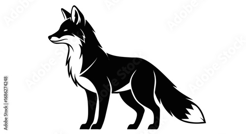 Fox silhouette black vector design