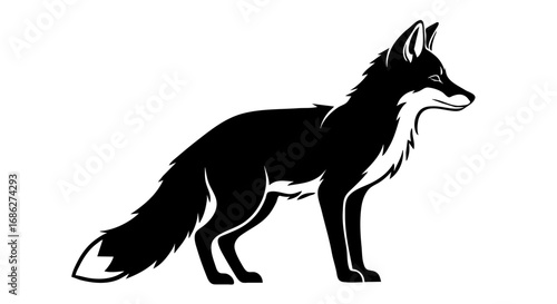 Fox silhouette black vector design