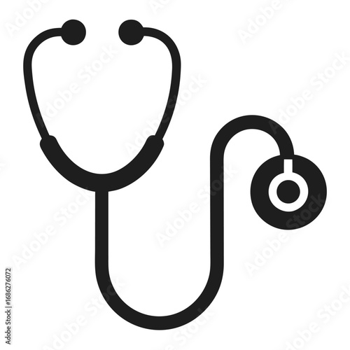 stethoscope icon silhouette vector illustation