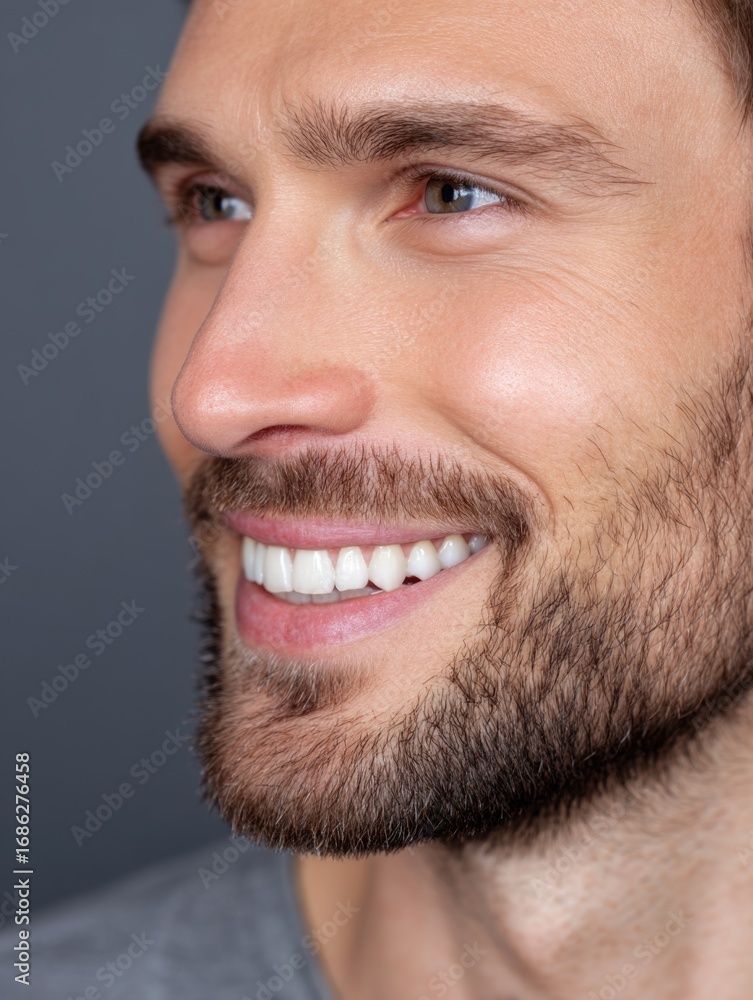 Fototapeta premium Man smiling at camera with beard