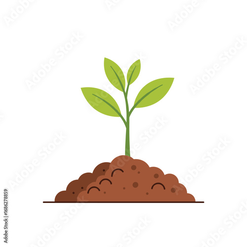 Sprout emerging from soil, representing growth, new beginnings, and sustainable development ideas