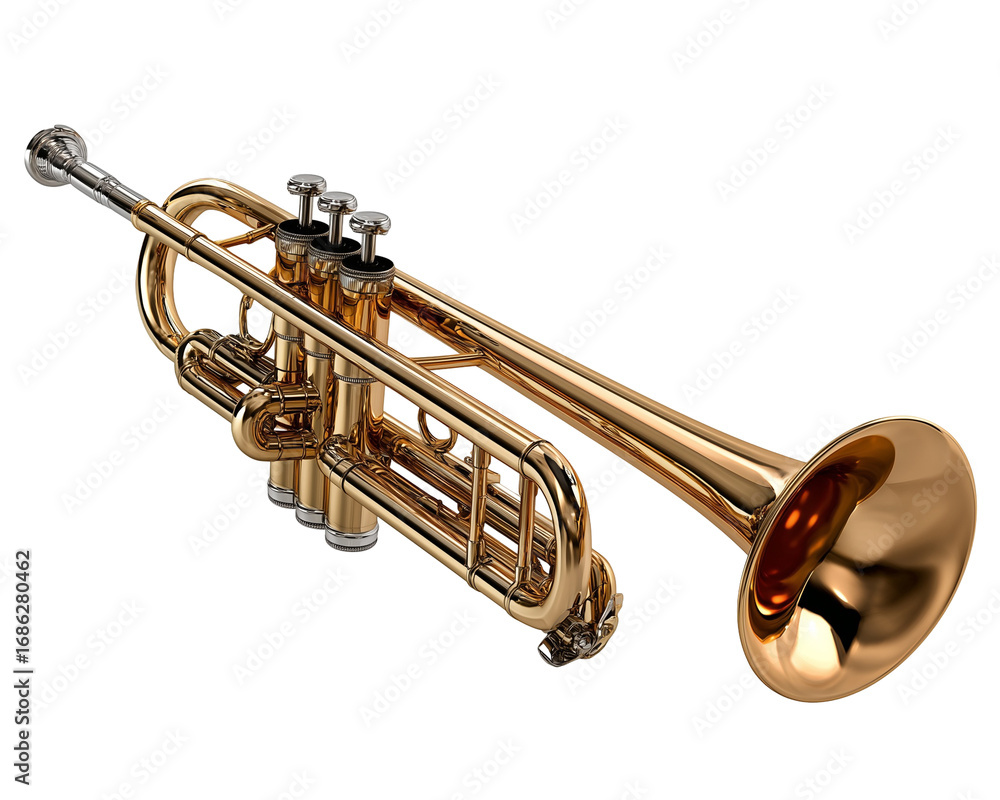 Obraz premium Golden trumpet musical instrument