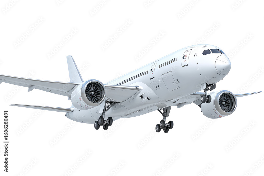 Obraz premium White passenger jet in flight (5)