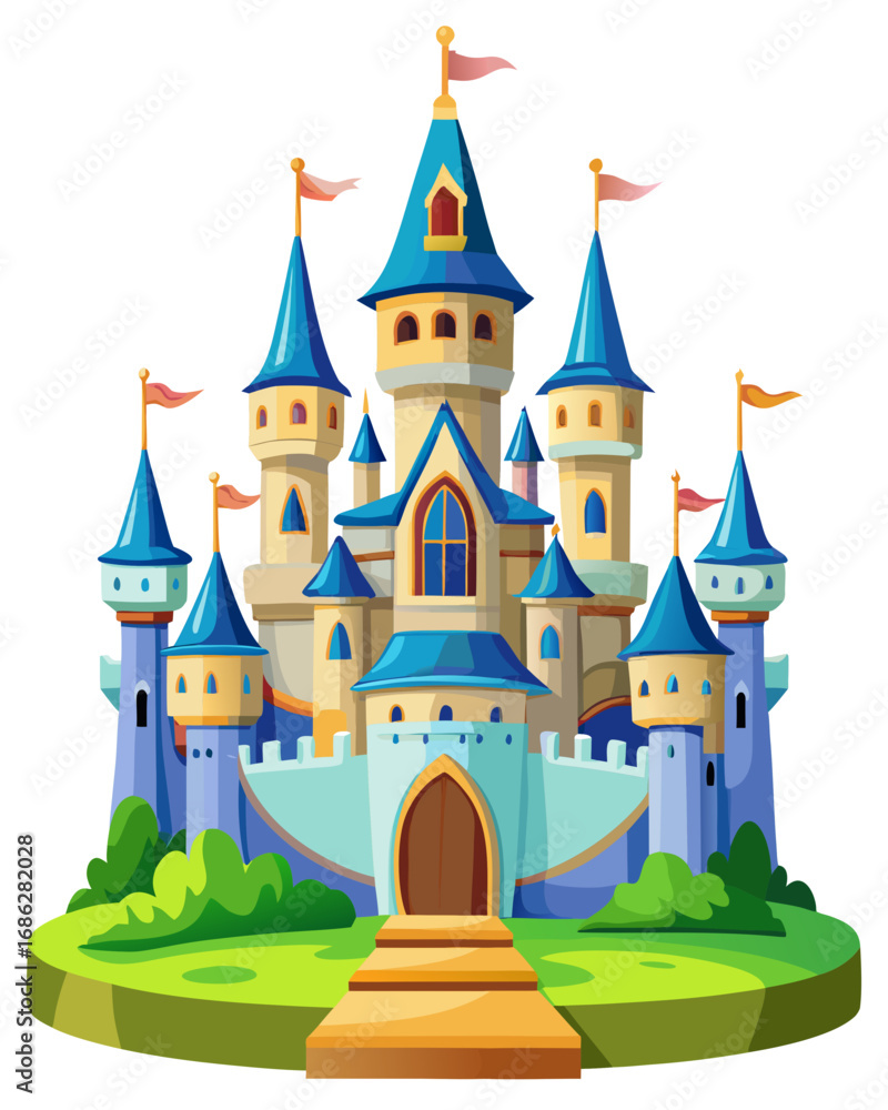 Fototapeta premium castle,white background