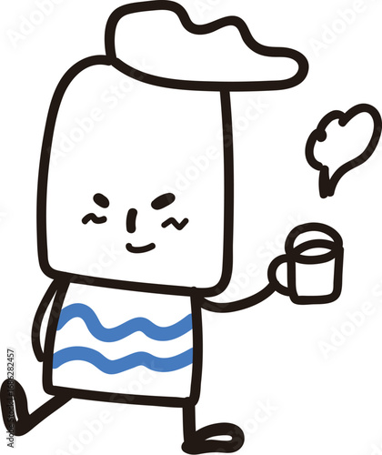 (coffee) mr. Scroll Collection of hand drawn business worker icons. Vector illustration.