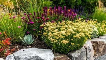 Colorful flowerbed border