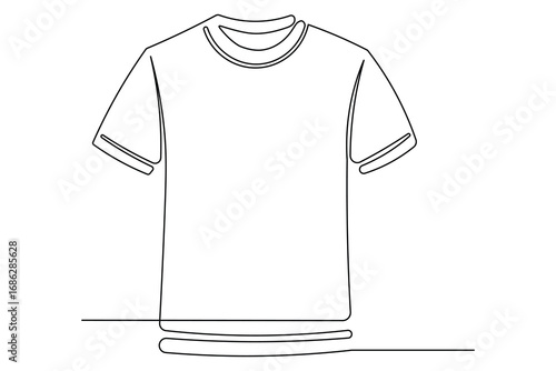 T shirt icon continuous one line drawing minimalist style isolated outline art