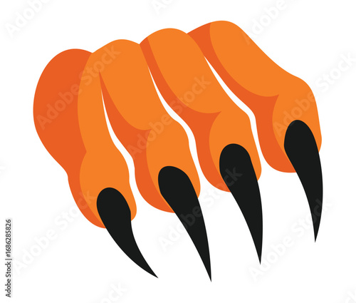 Monster or beast claw with sharp black nails for gaming, fantasy, and creature-themed brands