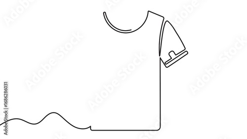 T shirt icon one line drawing isolated clean minimalist style 4k animation video