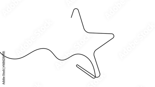 Continuous one line drawing of star icon abstract minimalist 4k animation video