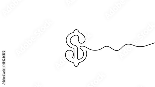 Minimalist star outline abstract continuous one line drawing 4k animation video