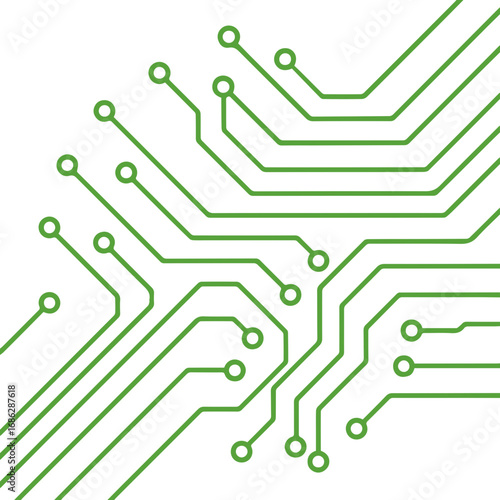 Minimalist Circuit Board Line Icons Vector