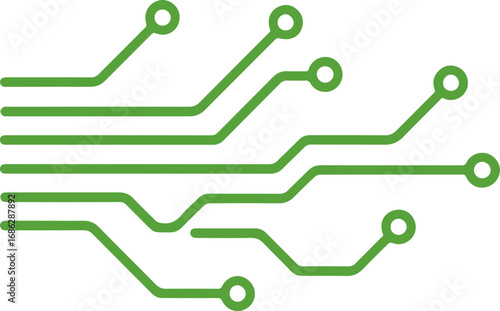 Minimalist Circuit Board Line Icons Vector