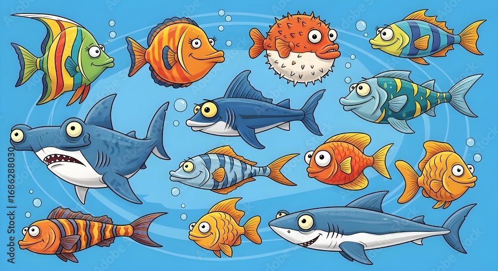 Obraz premium set of marine animals
