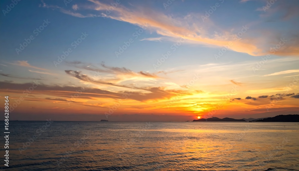 Obraz premium Sunset over the ocean (1)