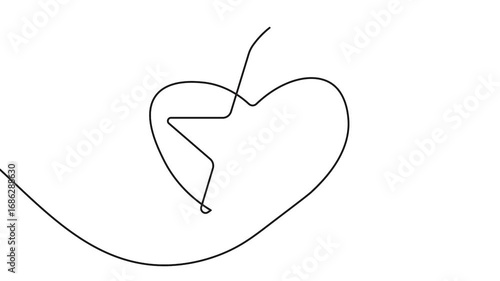 Star icon one line drawing isolated clean minimalist style 4k animation video
