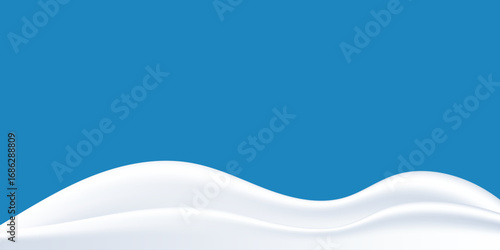Milk waves on blue background, yogurt design elements, pure milk