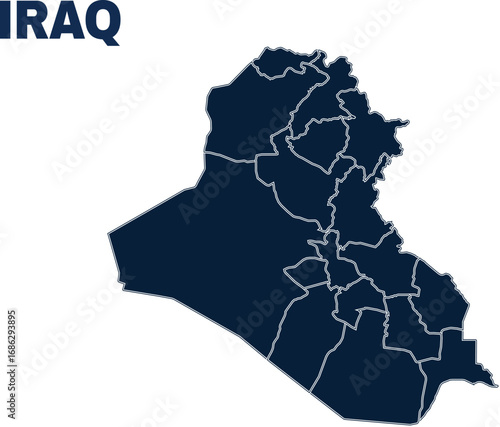 simplified administrative map of Iraq vector illustration 
