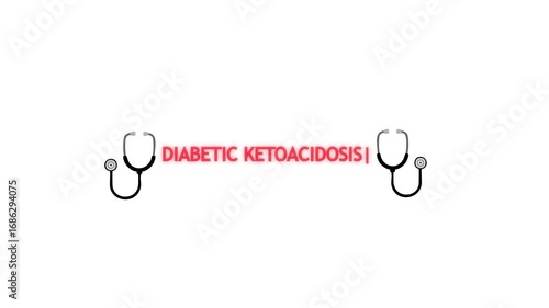 Wallpaper Mural Diabetic ketoacidosis word diagnosed with a stethoscope held on a white background, illustrating acute diabetes complication, medical diagnosis, healthcare concept, and awareness. Torontodigital.ca