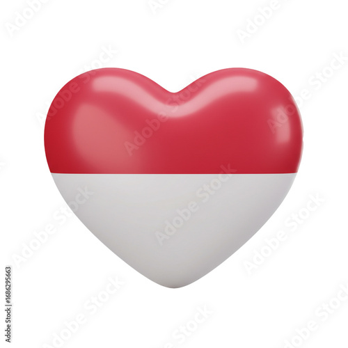 Free Download A glossy, three-dimensional heart shape, featuring a divided design with red on top and a contrasting lower section, symbolizing affection. - GFXLoad
