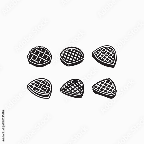 Chocolate Chip Waffles Vector | Sweet Snack Dessert Illustration