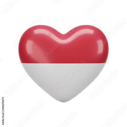 Free Download A glossy, heart-shaped symbol of national pride, representing a country with a vibrant culture and rich history, perfect for design. - GFXLoad