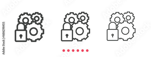 Data encryption icon. Thin line icon vector.