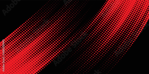 Abstract speed line style blue halftone banner design template. Red and blue halftone dot pattern with grunge texture. Sporty style white and black dot pop art comic, Eps 10.