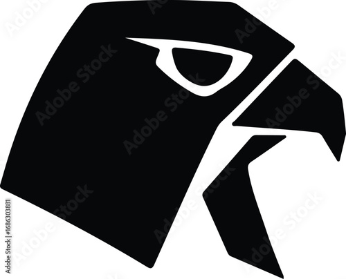 Illustrator Vector Geometric falcon head eagle hawk bird logo silhouette