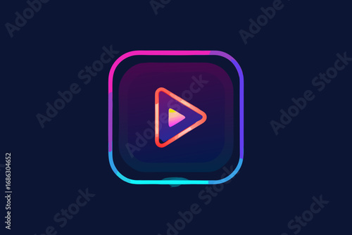 play button on screen digital video multimedia icon