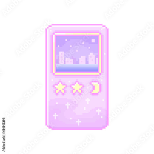 ピクセルアートな90s風ムーンスターレトロゲーム機♪PNG